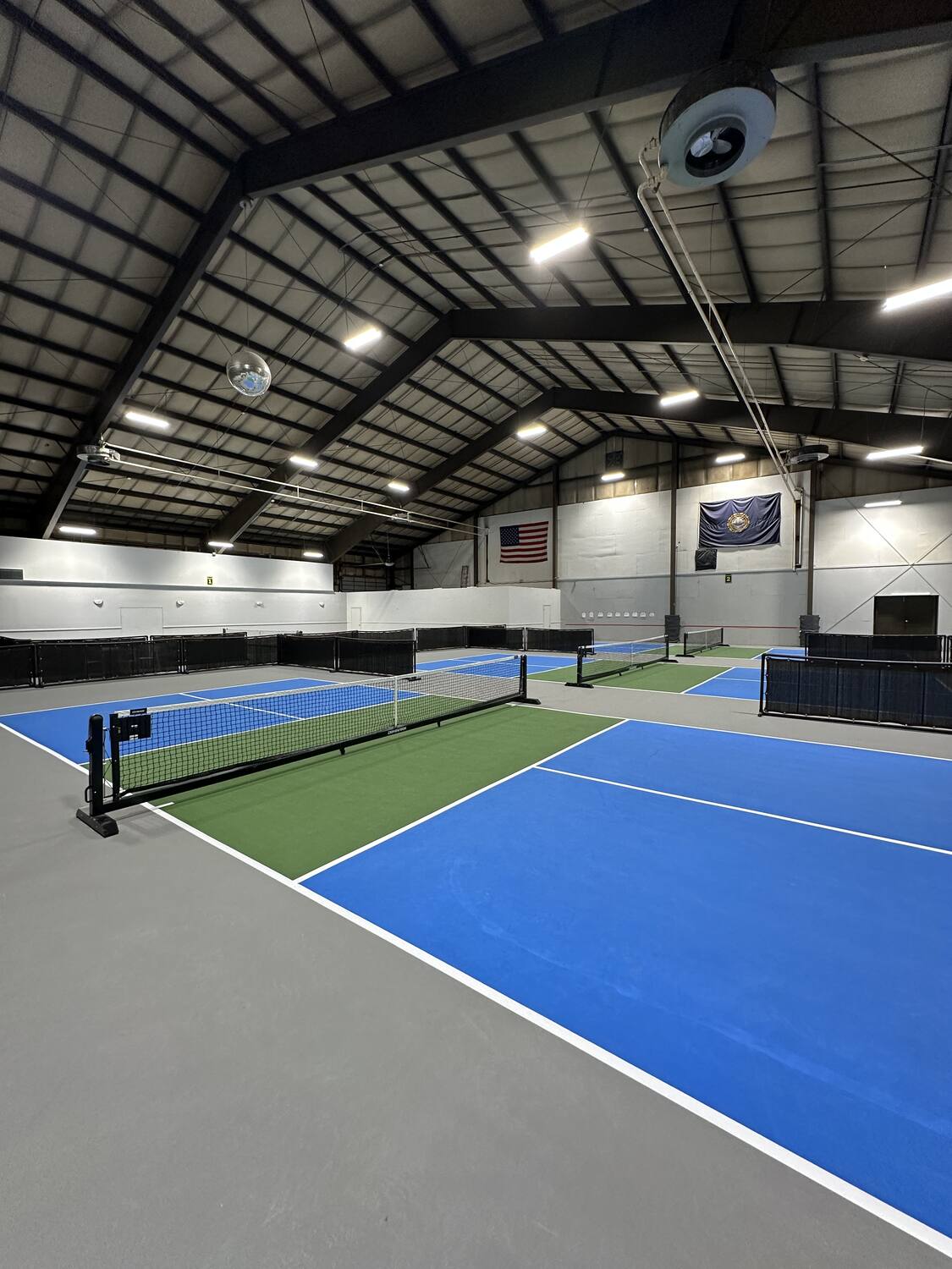 The indoor courts at White Mountain Pickleball Club