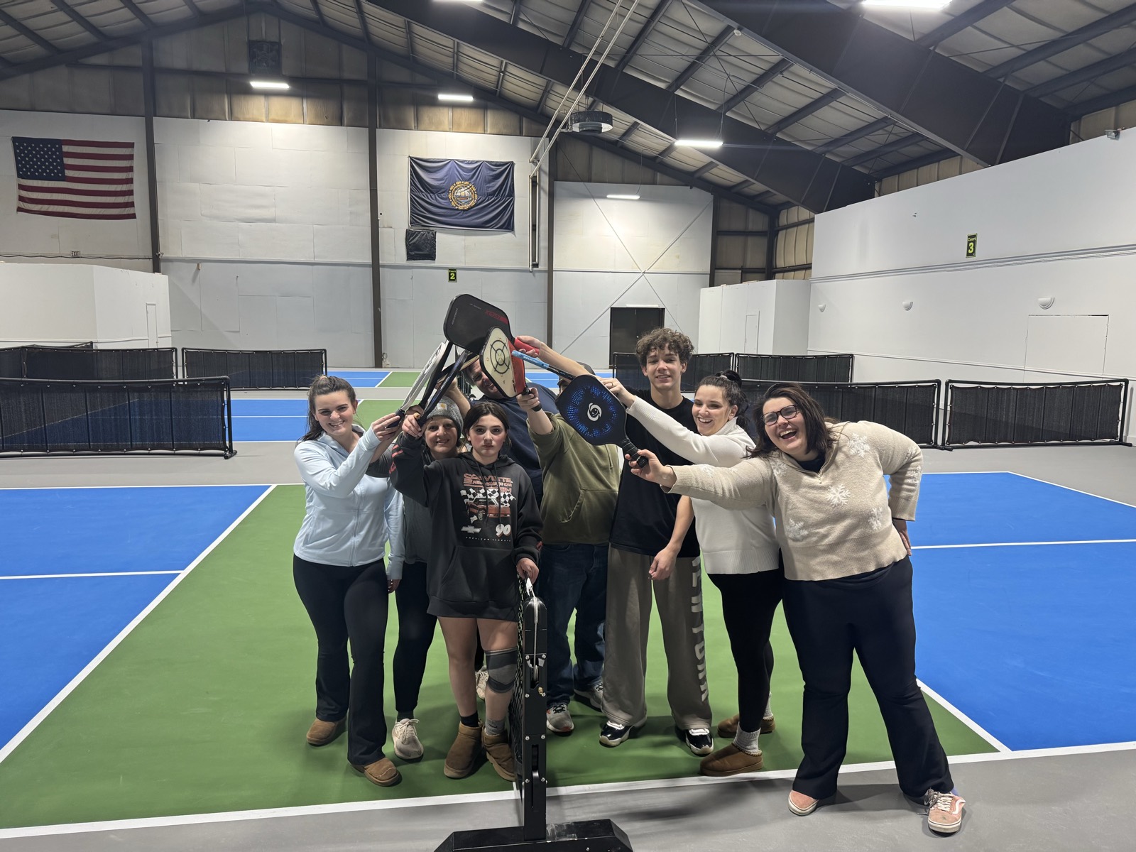 The indoor courts at White Mountain Pickleball Club